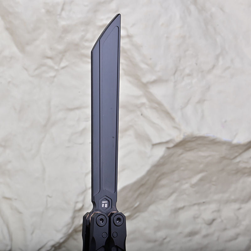 TITUS HEX Bailisong Butterfly Trainer Knife 7075 Aluminum Channel Handle Bushing System Jilt Free-swinging Knives