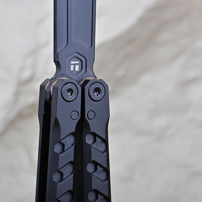 TITUS HEX Bailisong Butterfly Trainer Knife 7075 Aluminum Channel Handle Bushing System Jilt Free-swinging Knives