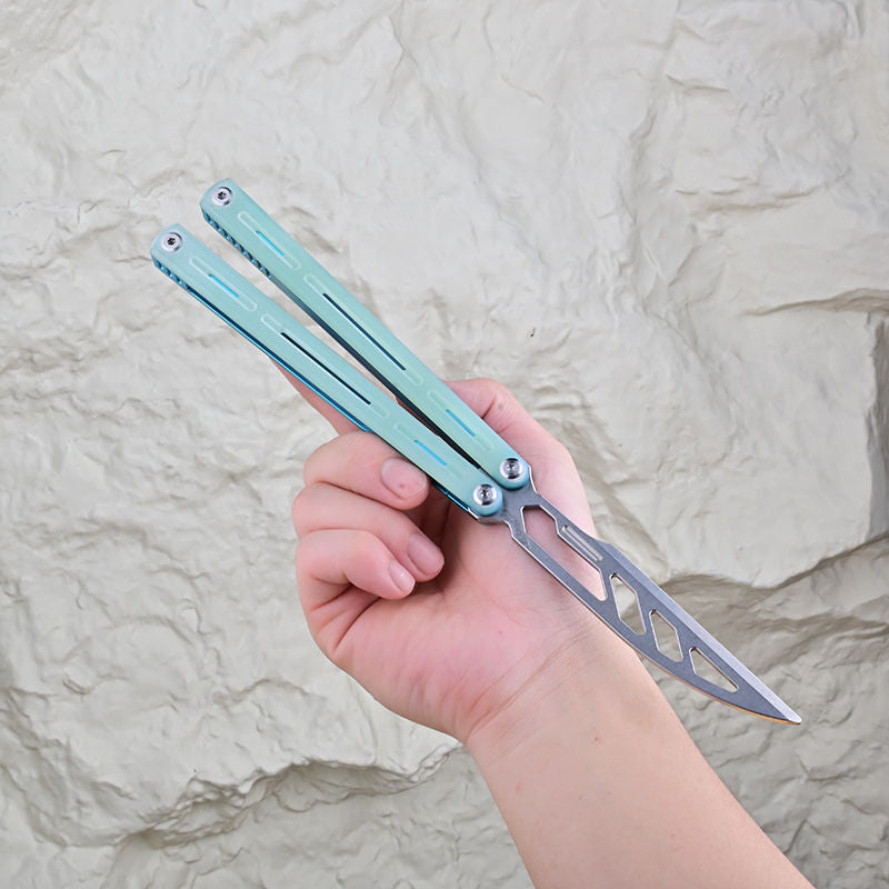 TITUS Egrets Bailisong Butterfly Trainer Knife 7075 Aluminum Channel Handle Bushing System Jilt Free-swinging Knives