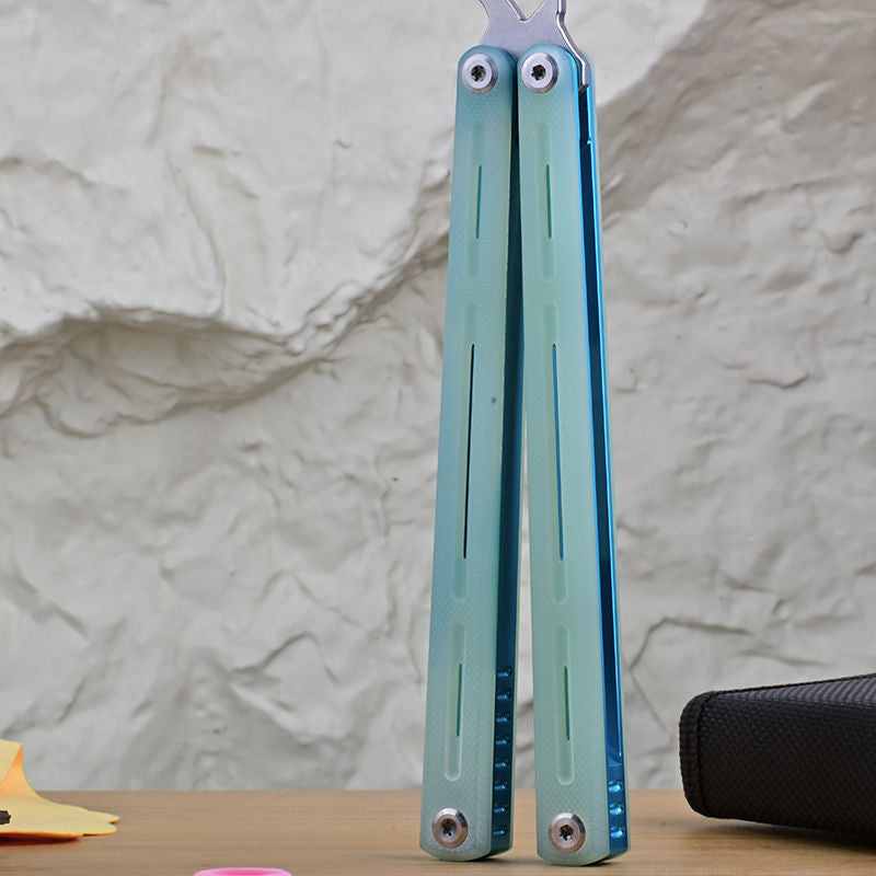 TITUS Egrets Bailisong Butterfly Trainer Knife 7075 Aluminum Channel Handle Bushing System Jilt Free-swinging Knives