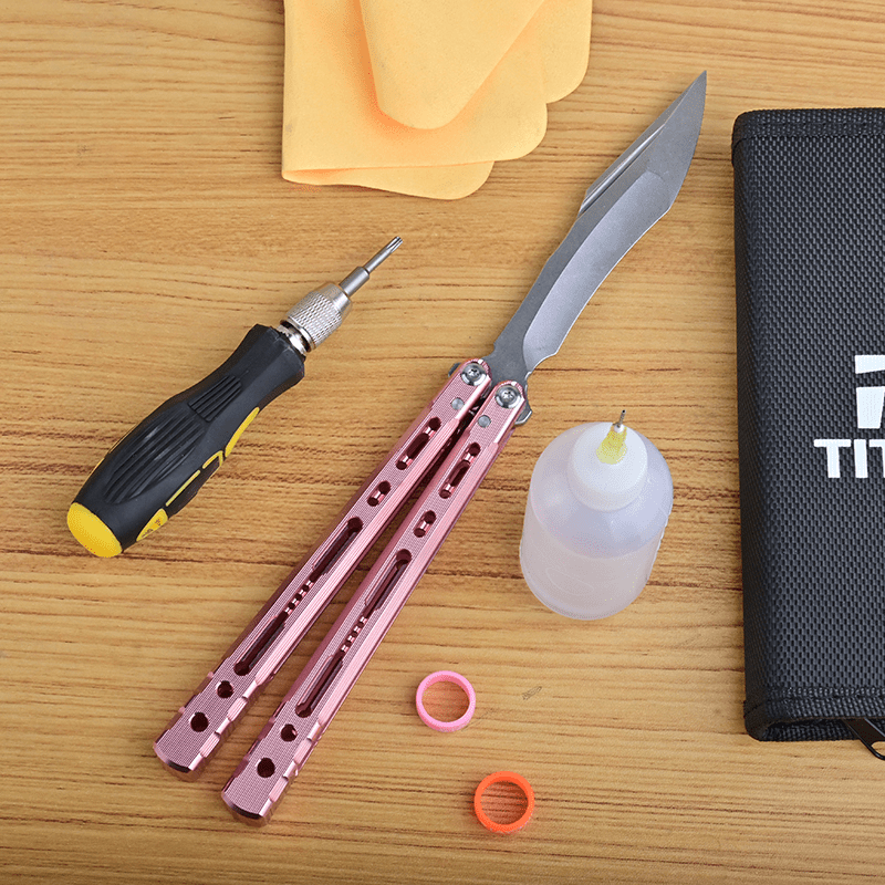 TITUS Sirius Bailisong Butterfly Knife Anodic Oxidation/Ceramic Surface 7075 Aluminum Channel Handle VG10 Blade Bushing System Jilt Free-swinging Knives