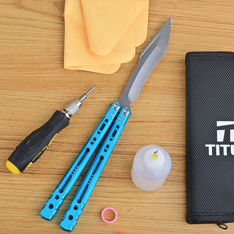 TITUS Sirius Bailisong Butterfly Knife Anodic Oxidation/Ceramic Surface 7075 Aluminum Channel Handle VG10 Blade Bushing System Jilt Free-swinging Knives