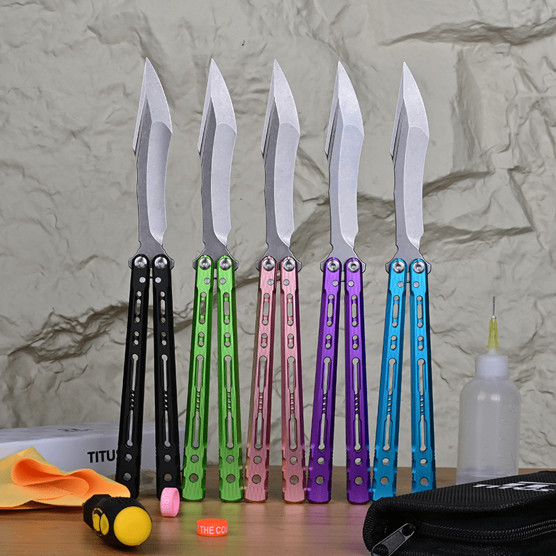 TITUS Sirius Bailisong Butterfly Knife Anodic Oxidation/Ceramic Surface 7075 Aluminum Channel Handle VG10 Blade Bushing System Jilt Free-swinging Knives