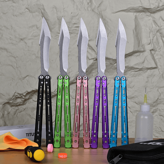 TITUS Sirius Bailisong Butterfly Knife Anodic Oxidation/Ceramic Surface 7075 Aluminum Channel Handle VG10 Blade Bushing System Jilt Free-swinging Knives