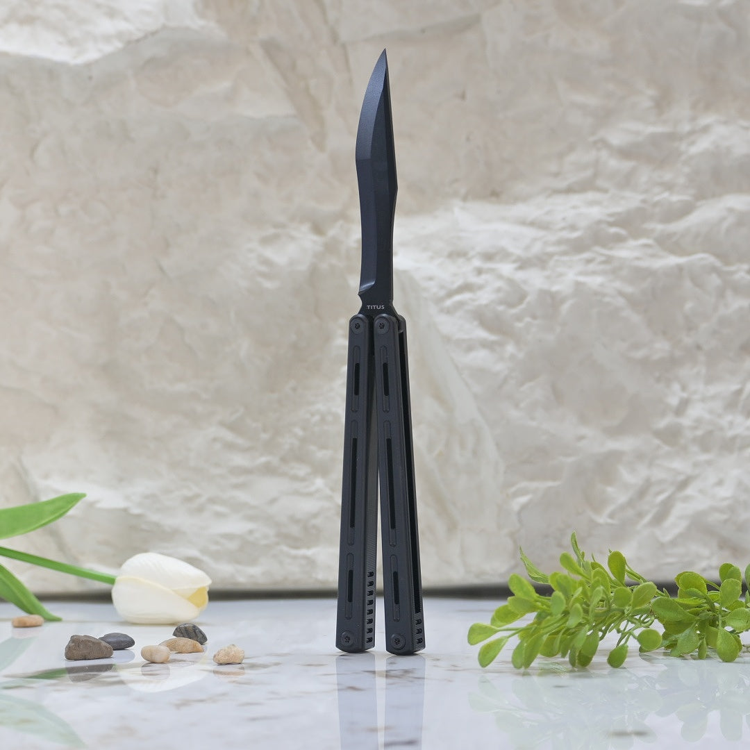 TITUS Egrets black Bailisong Butterfly Trainer Knife