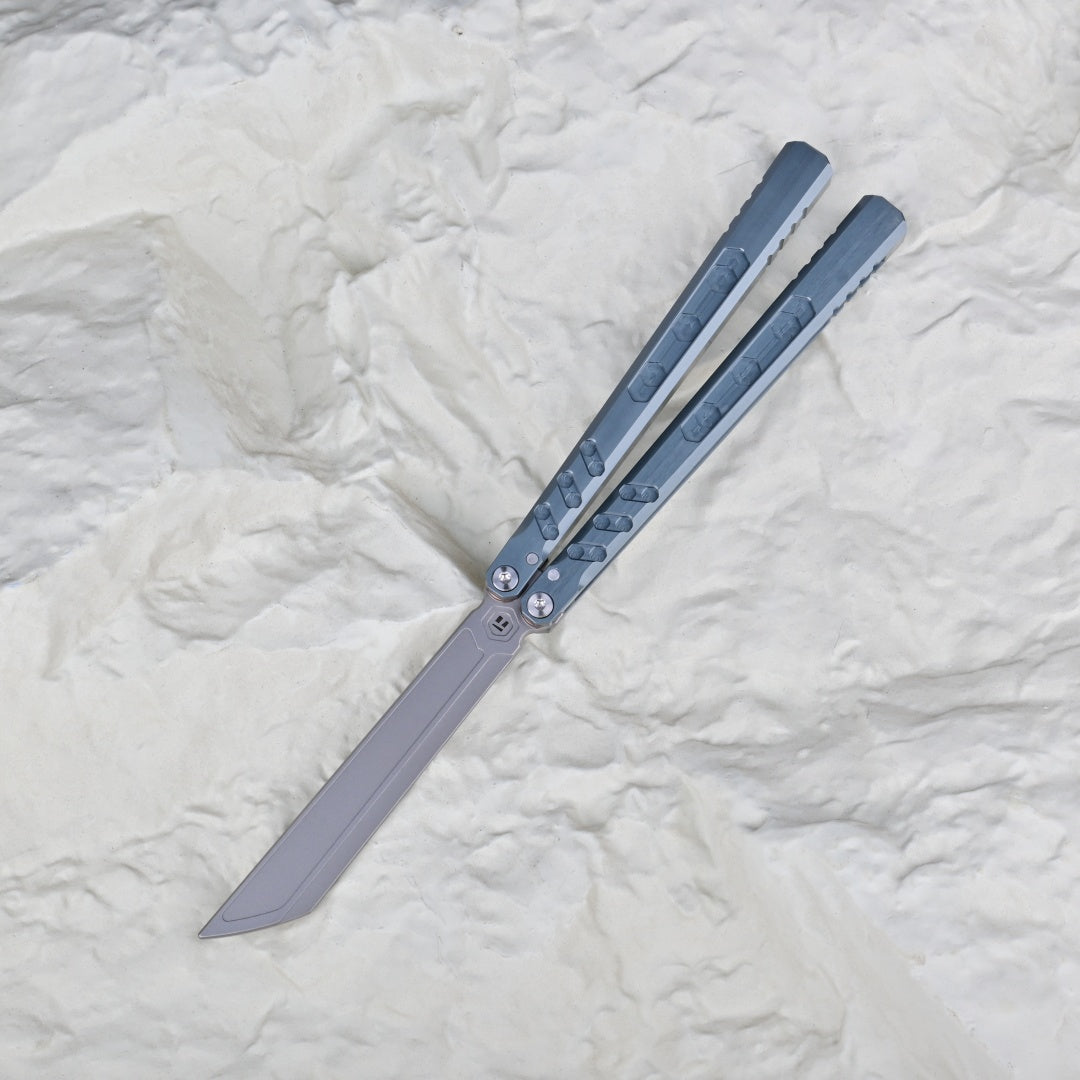 TITUS HEX Bailisong Butterfly Trainer Knife 7075 Aluminum Channel Handle Bushing System Jilt Free-swinging Knives