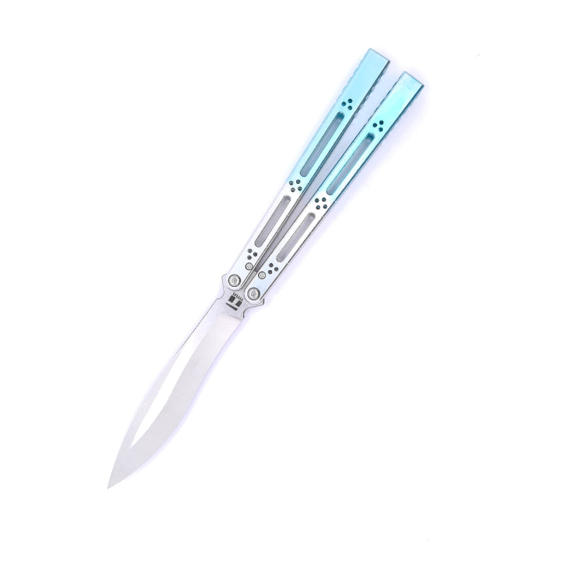 TITUS Basilisk V3 Bailisong Butterfly Trainer Knife Tuning Fork VG10 Bowie 7075 Aluminum+G10 Channel Handle Bushing System Jilt Free-swinging Knives