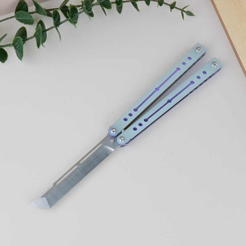 TITUS Nautilus V2  Bailisong Butterfly Trainer Knife 7075 Aluminum+G10/ Channel Handle Bushing System Jilt Free-swinging Knives