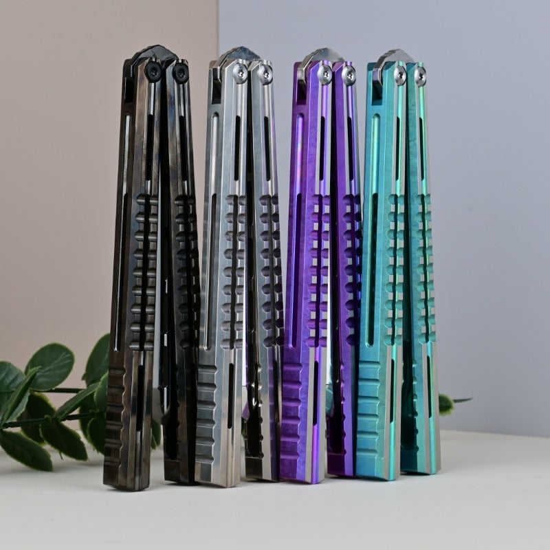 TITUS Mirage Bailisong Butterfly Knife Titanium Handle Fine-tuned VG10 Blade Bushing System Jilt Free-swinging Knives