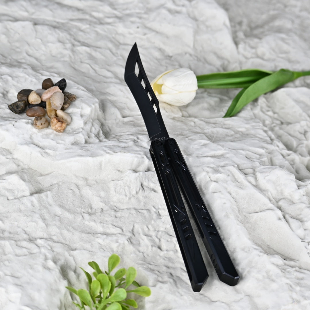 TITUS Sparrow Bailisong Butterfly Knife Titanium Handle Fine-tuned VG10 Blade Bushing System Jilt Free-swinging Knives