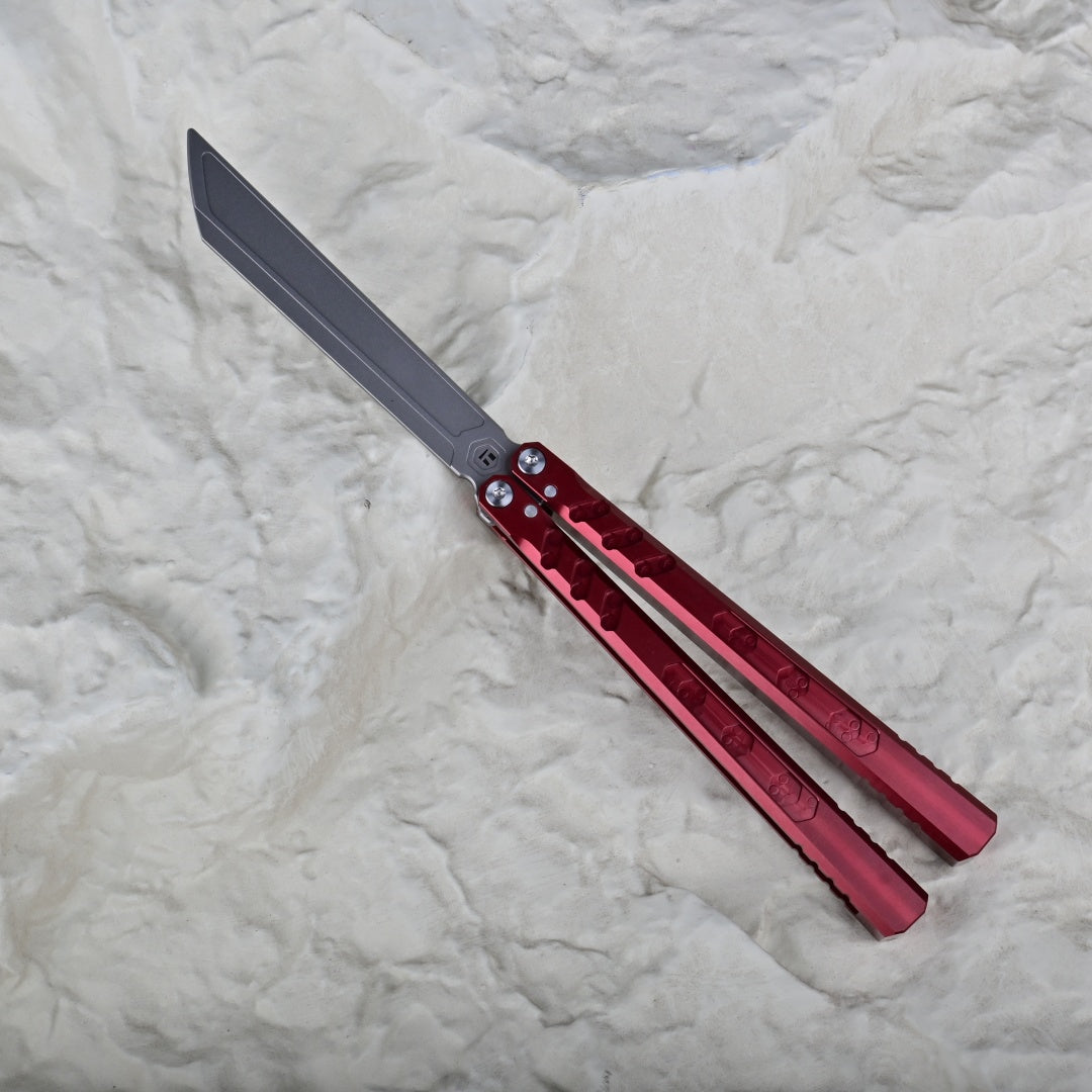 TITUS HEX Bailisong Butterfly Trainer Knife 7075 Aluminum Channel Handle Bushing System Jilt Free-swinging Knives