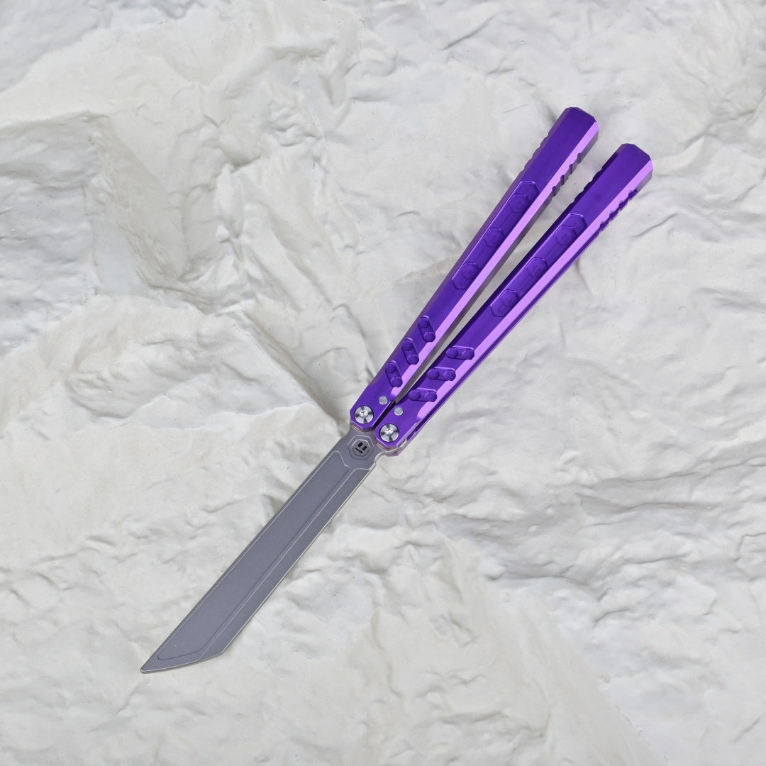 TITUS HEX Bailisong Butterfly Trainer Knife 7075 Aluminum Channel Handle Bushing System Jilt Free-swinging Knives