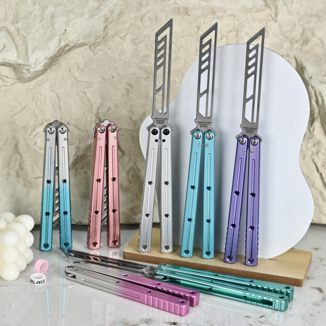TITUS Kraken silver trainer Bailisong Butterfly Knife