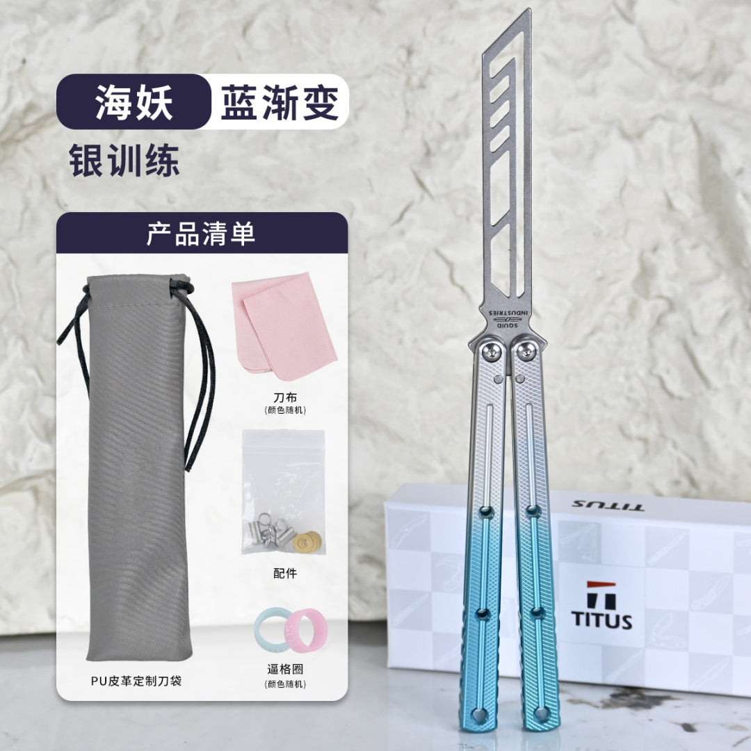 TITUS Kraken silver trainer Bailisong Butterfly Knife