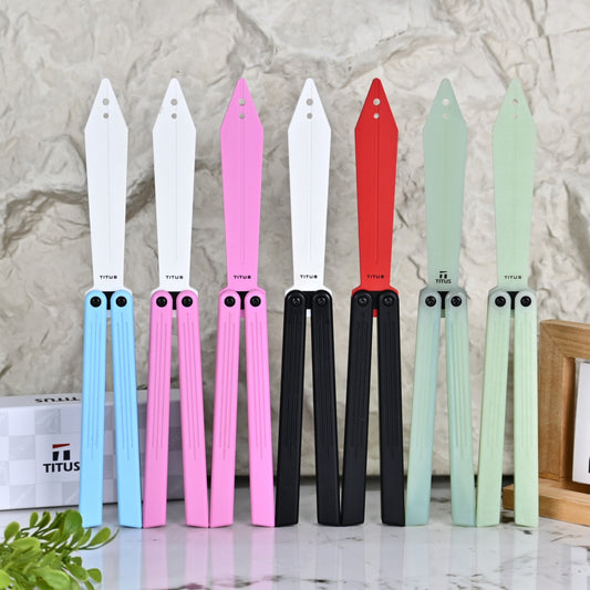 TITUS Sword Bailisong Butterfly Trainer Knife G10 Handle G10 Blade Bushing System Jilt Free-swinging Knives
