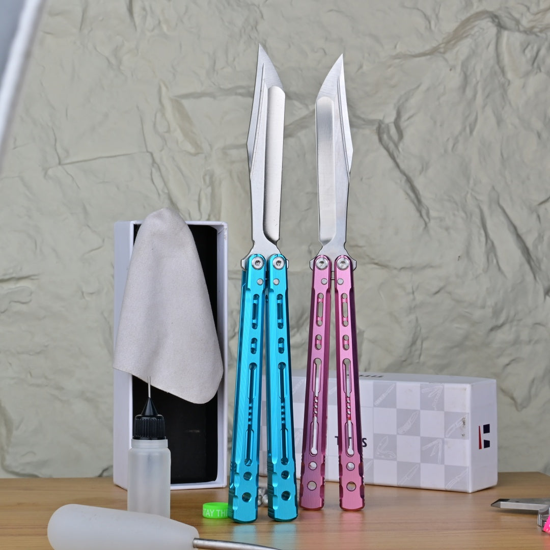 TITUS Sirius T VG10 blade Bailisong Butterfly Knife  7075 Aluminum Channel Handle  Bushing System Jilt Free-swinging Knives