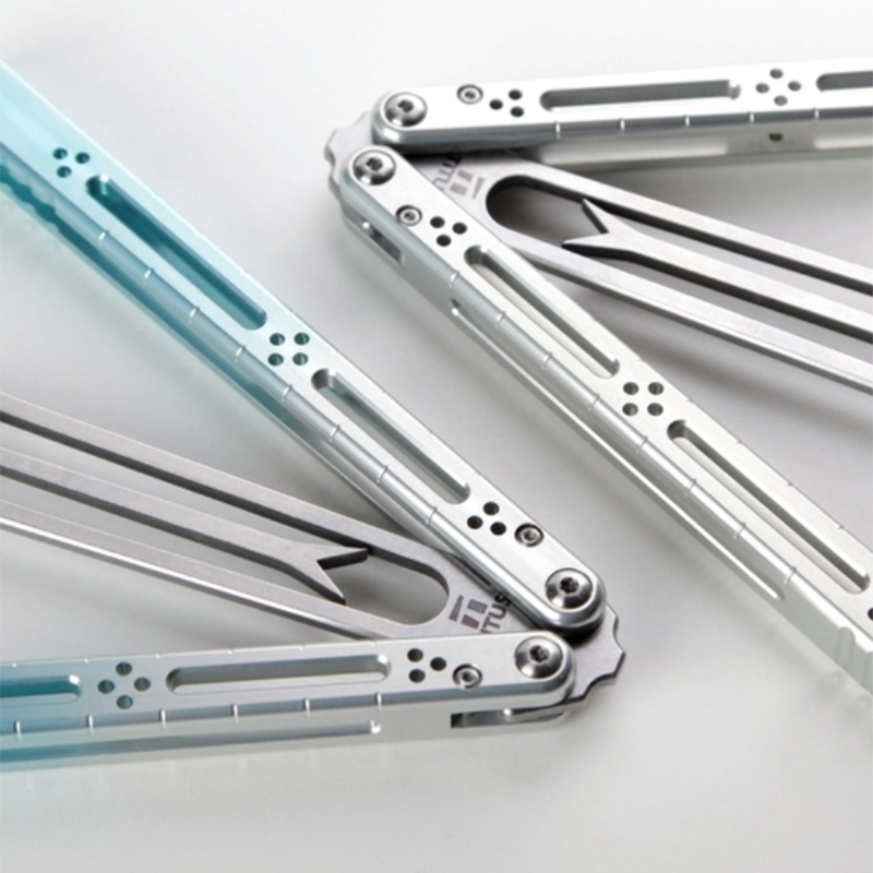 TITUS Basilisk V3 Bailisong Butterfly Trainer Knife Tuning Fork VG10 Bowie 7075 Aluminum+G10 Channel Handle Bushing System Jilt Free-swinging Knives