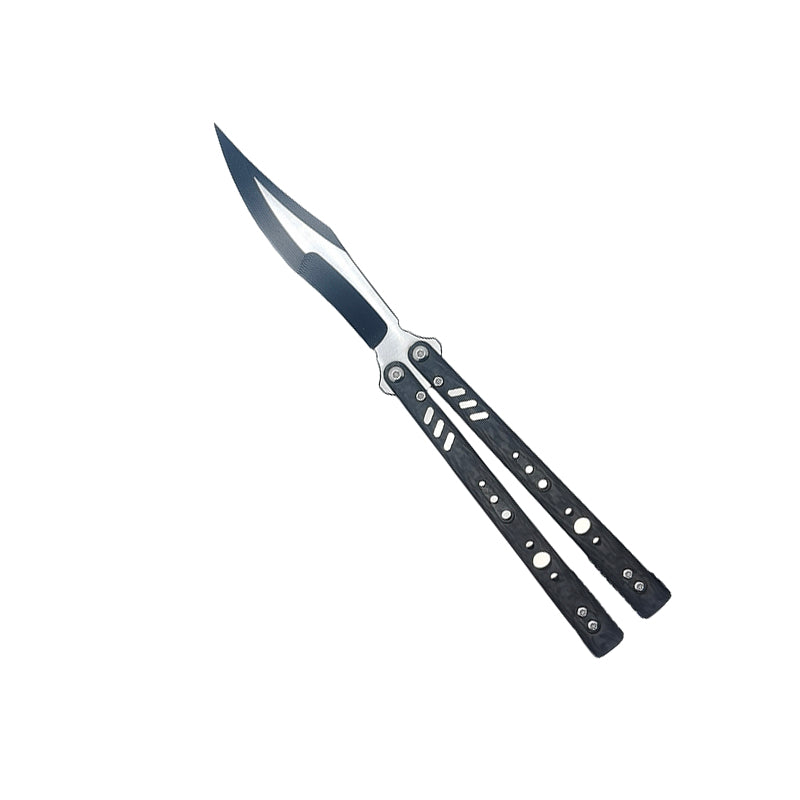 TITUS Rep Replicant Bailisong Butterfly Knife Carbon Fiber+Lined Titanium Handle 888 Blade Bushing System Jilt Free-swinging Knives