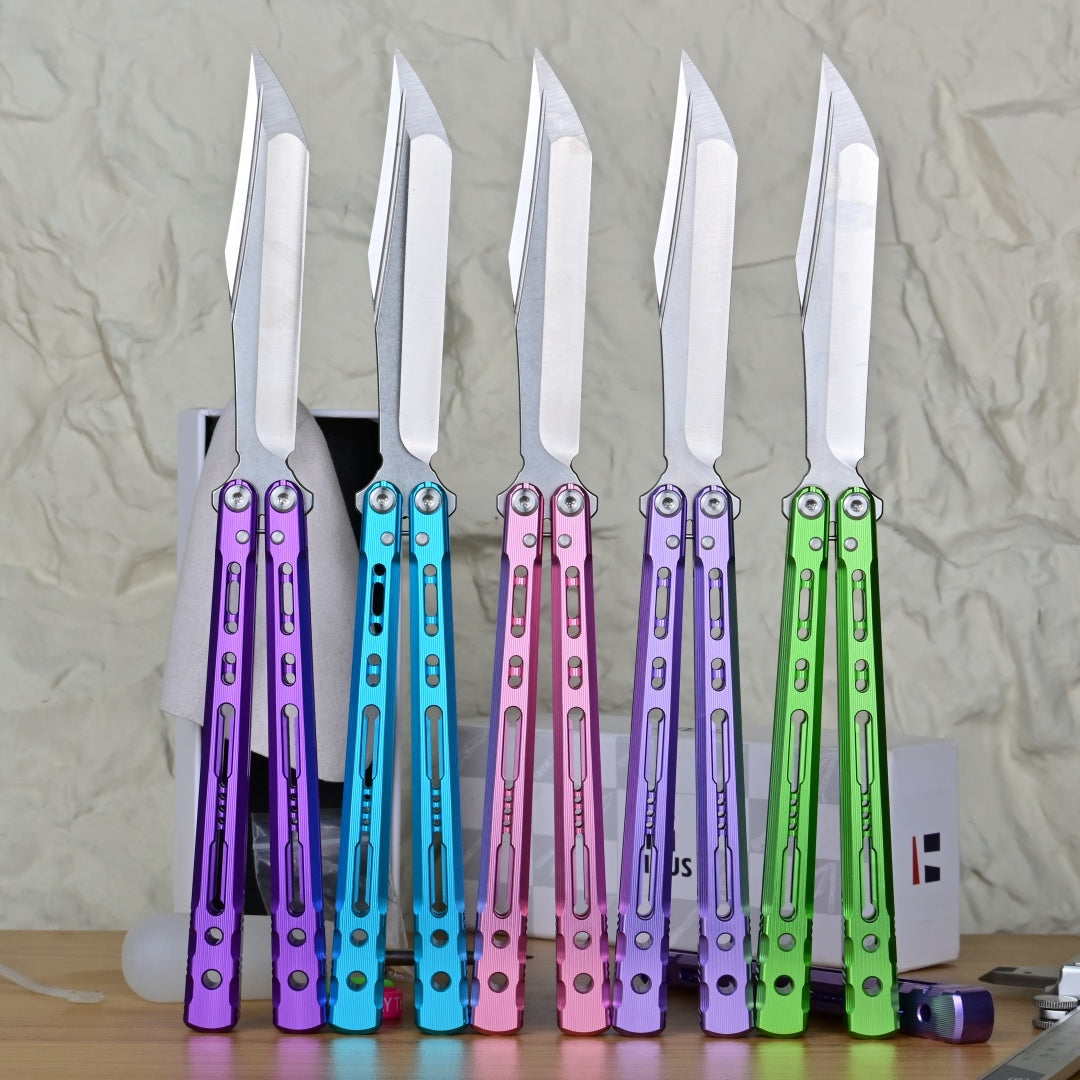 TITUS Sirius T VG10 blade Bailisong Butterfly Knife  7075 Aluminum Channel Handle  Bushing System Jilt Free-swinging Knives