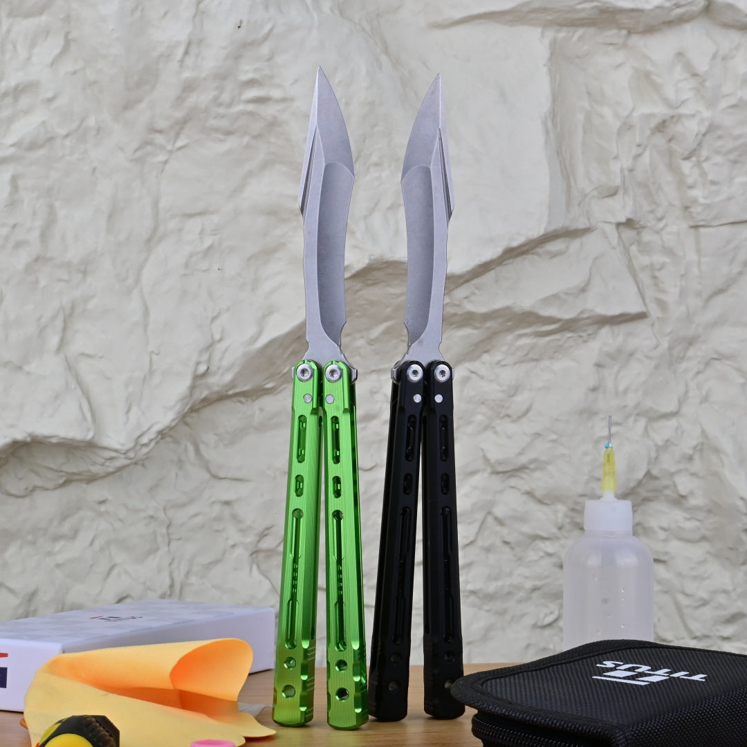 TITUS Sirius K VG10 blade Bailisong Butterfly Knife  7075 Aluminum Channel Handle  Bushing System Jilt Free-swinging Knives