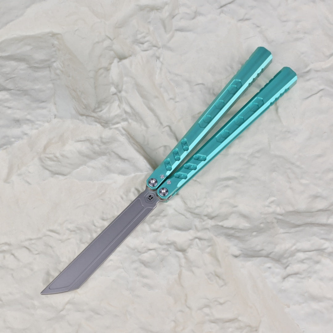 TITUS HEX Bailisong Butterfly Trainer Knife 7075 Aluminum Channel Handle Bushing System Jilt Free-swinging Knives