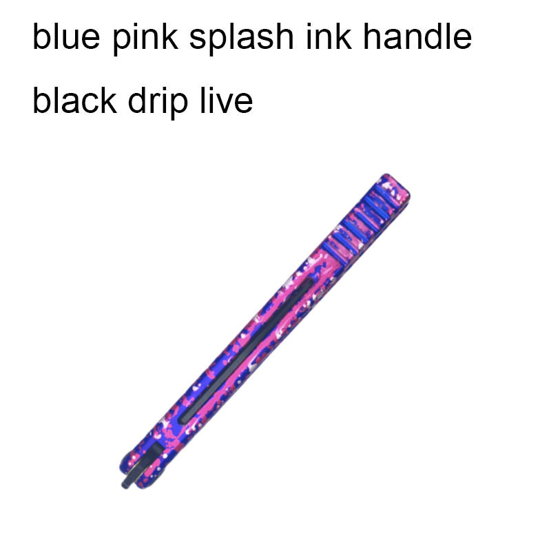 TITUS Basilisk Blue-pink splash ink handle black drip