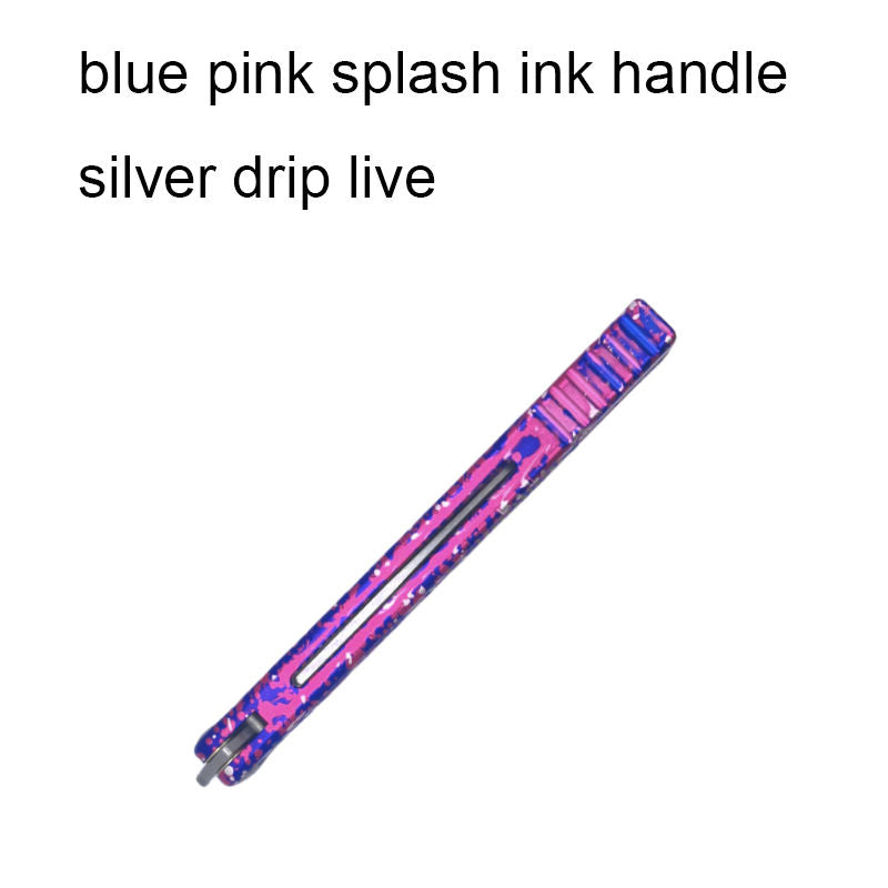 TITUS Basilisk Blue-pink splash ink handle silver drip