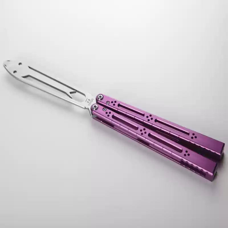 TITUS Basilisk V3 Bailisong Butterfly Trainer Knife Tuning Fork VG10 Bowie 7075 Aluminum+G10 Channel Handle Bushing System Jilt Free-swinging Knives