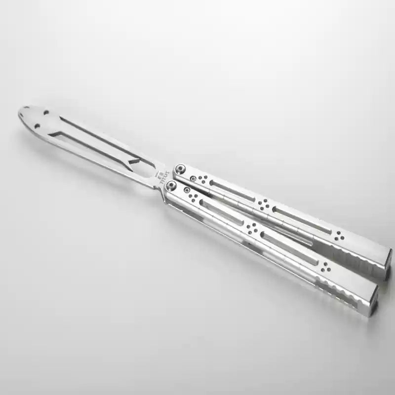 TITUS Basilisk V3 Bailisong Butterfly Trainer Knife Tuning Fork VG10 Bowie 7075 Aluminum+G10 Channel Handle Bushing System Jilt Free-swinging Knives