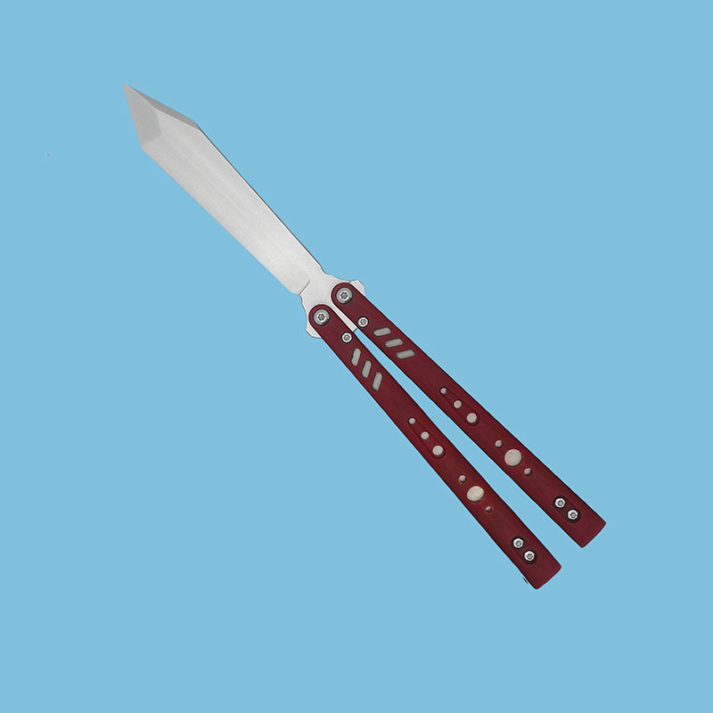 TITUS Rep Red G10 Gray Lined Titanium Silver Tanto