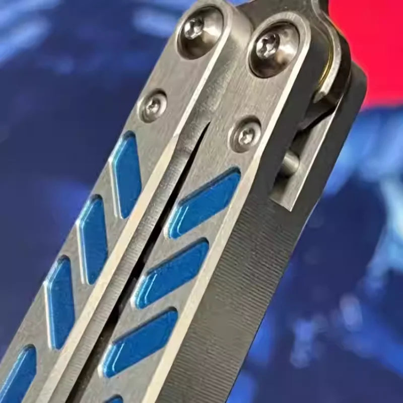 TITUS Barebones BB V3 Bailisong Butterfly Trainer Knife 7075 Aluminum Channel Handle Bushing System Jilt Free-swinging Knives