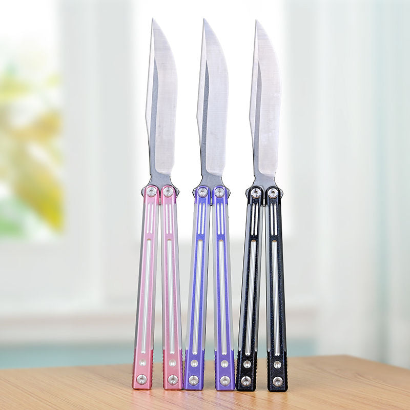 TITUS Orion Bailisong Butterfly Knife 7075 Aluminum Channel Handle VG10 Blade Bushing System Jilt Free-swinging Knives