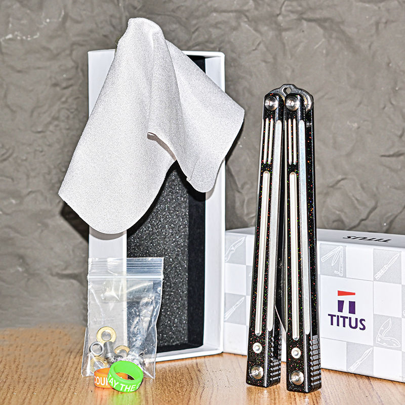 TITUS Orion Bailisong Butterfly Knife 7075 Aluminum Channel Handle VG10 Blade Bushing System Jilt Free-swinging Knives