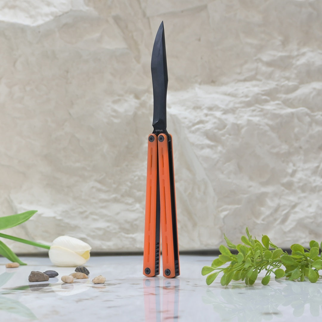 TITUS Egrets black Bailisong Butterfly Trainer Knife