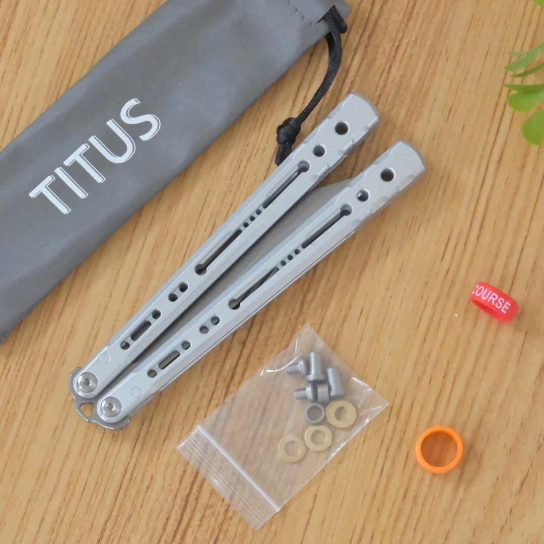 TITUS Sirius T VG10 blade Bailisong Butterfly Knife  7075 Aluminum Channel Handle  Bushing System Jilt Free-swinging Knives