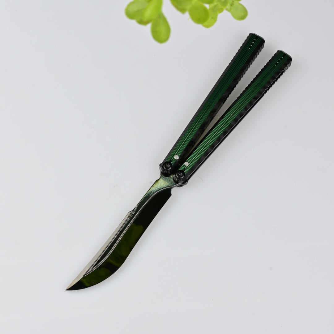 TITUS Corvus DLC Bailisong Butterfly Knife 7075 Aluminum Channel Handle VG10 Blade Bushing System Jilt Free-swinging Knives