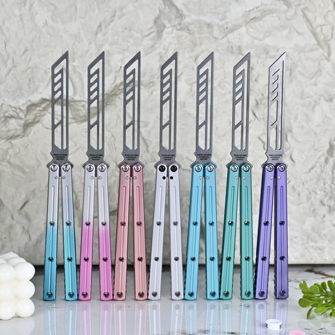 TITUS Kraken silver trainer Bailisong Butterfly Knife
