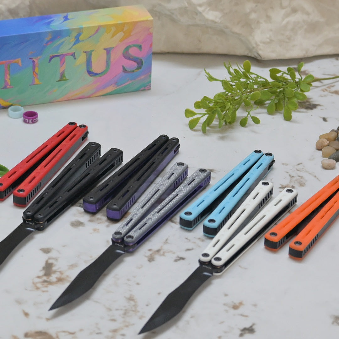 TITUS Egrets black Bailisong Butterfly Trainer Knife