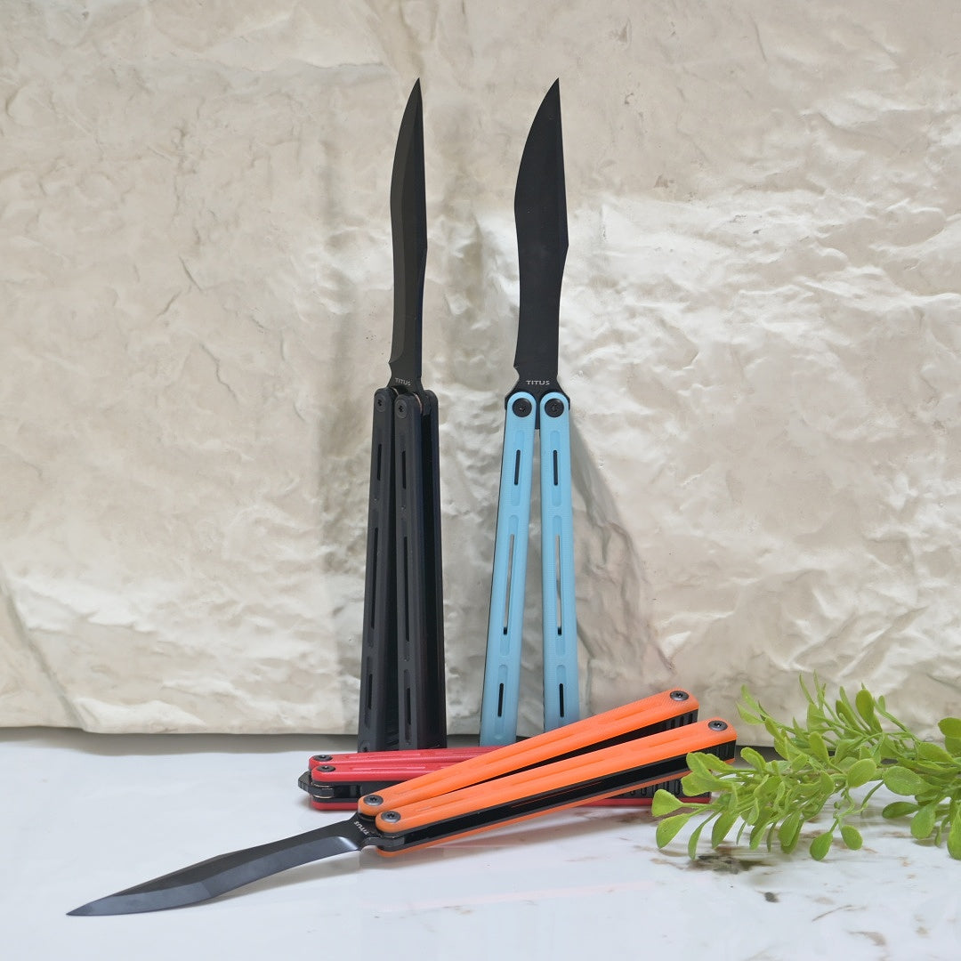 TITUS Egrets black Bailisong Butterfly Trainer Knife