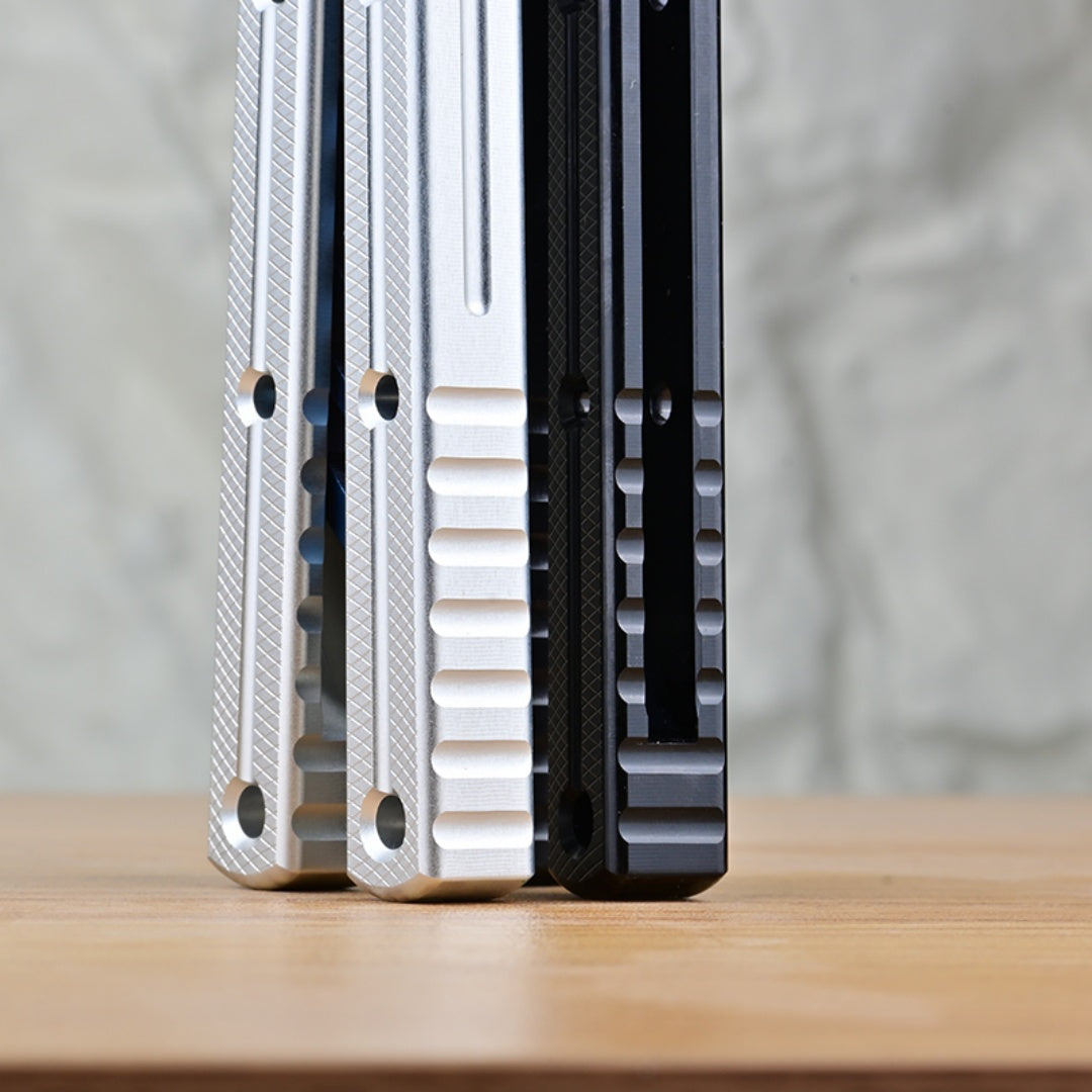 TITUS Kraken Titanium‑blue Coated Blade Bailisong Butterfly Trainer Knife Bushing System Jilt Free-swinging Knives