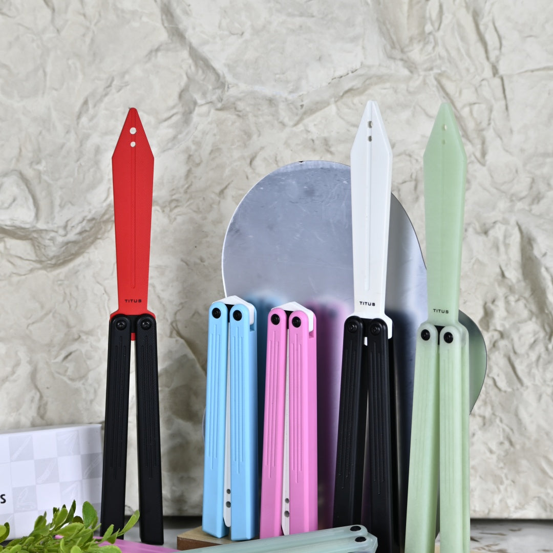 TITUS Sword Bailisong Butterfly Trainer Knife G10 Handle G10 Blade Bushing System Jilt Free-swinging Knives