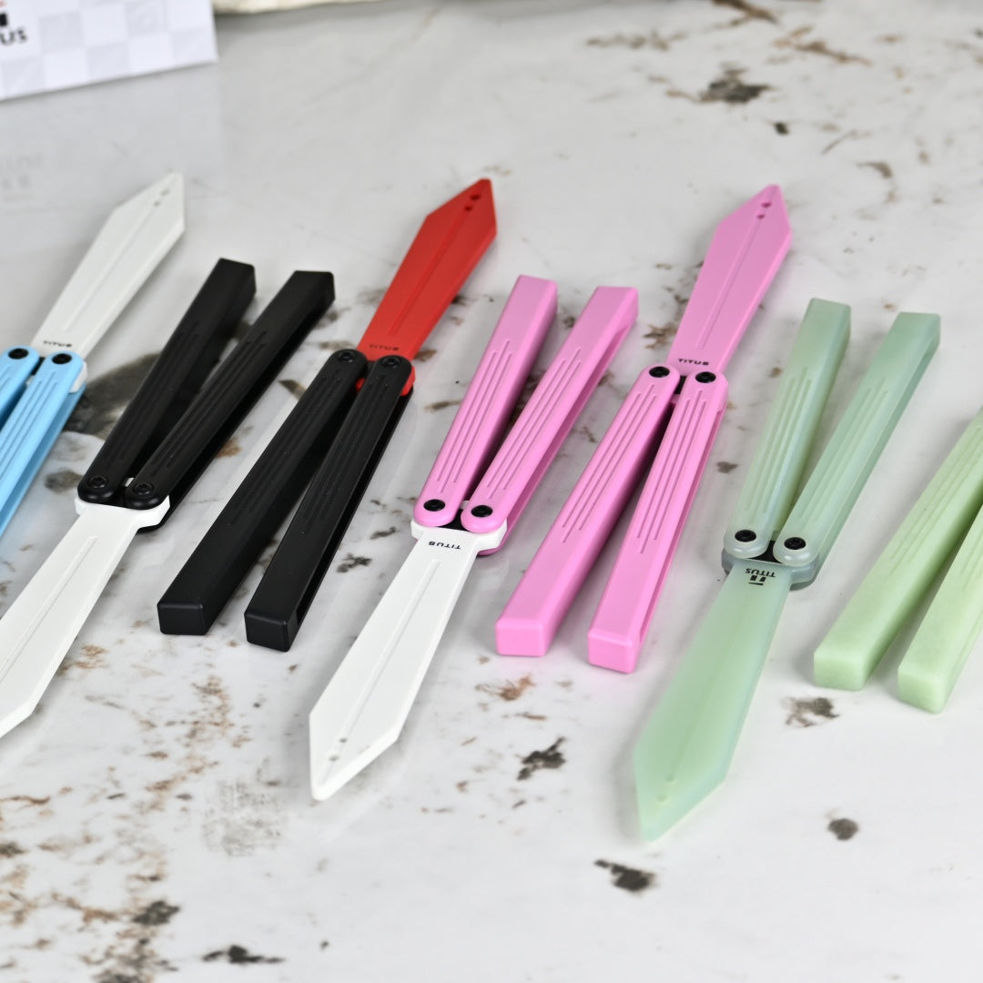TITUS Sword Bailisong Butterfly Trainer Knife G10 Handle G10 Blade Bushing System Jilt Free-swinging Knives
