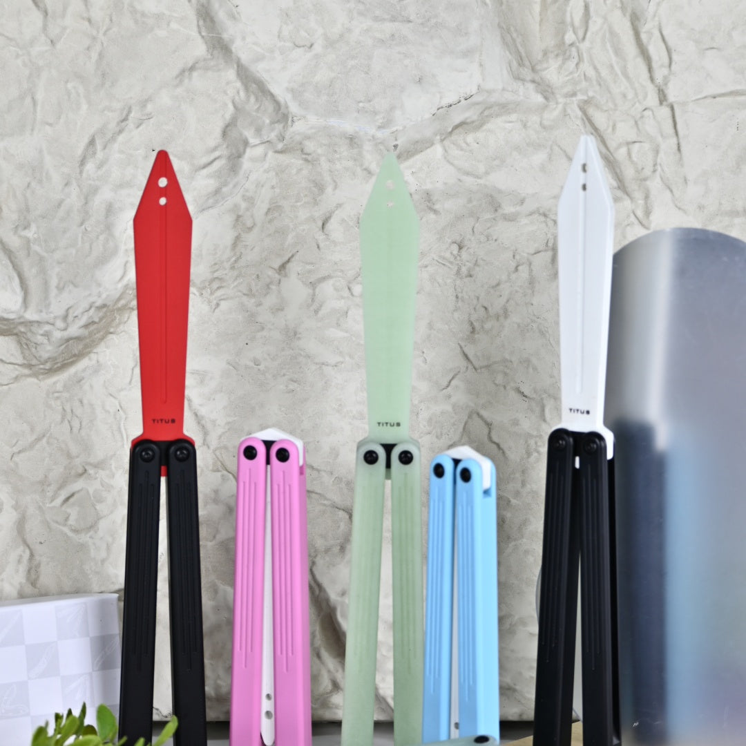 TITUS Sword Bailisong Butterfly Trainer Knife G10 Handle G10 Blade Bushing System Jilt Free-swinging Knives