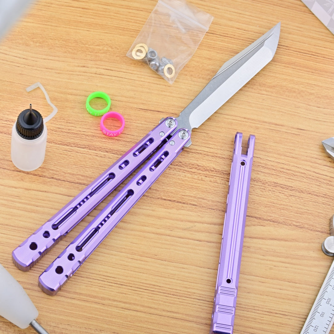 TITUS Sirius T VG10 blade Bailisong Butterfly Knife  7075 Aluminum Channel Handle  Bushing System Jilt Free-swinging Knives