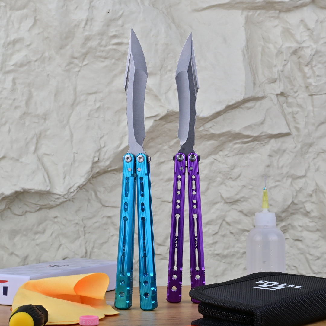 TITUS Sirius K VG10 blade Bailisong Butterfly Knife  7075 Aluminum Channel Handle  Bushing System Jilt Free-swinging Knives