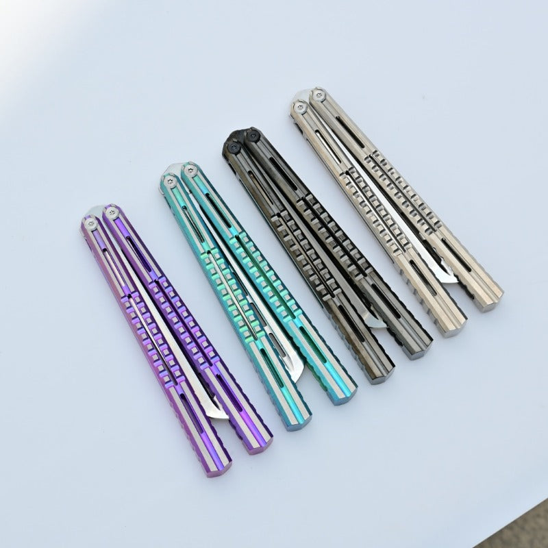TITUS Mirage Bailisong Butterfly Knife Titanium Handle Fine-tuned VG10 Blade Bushing System Jilt Free-swinging Knives