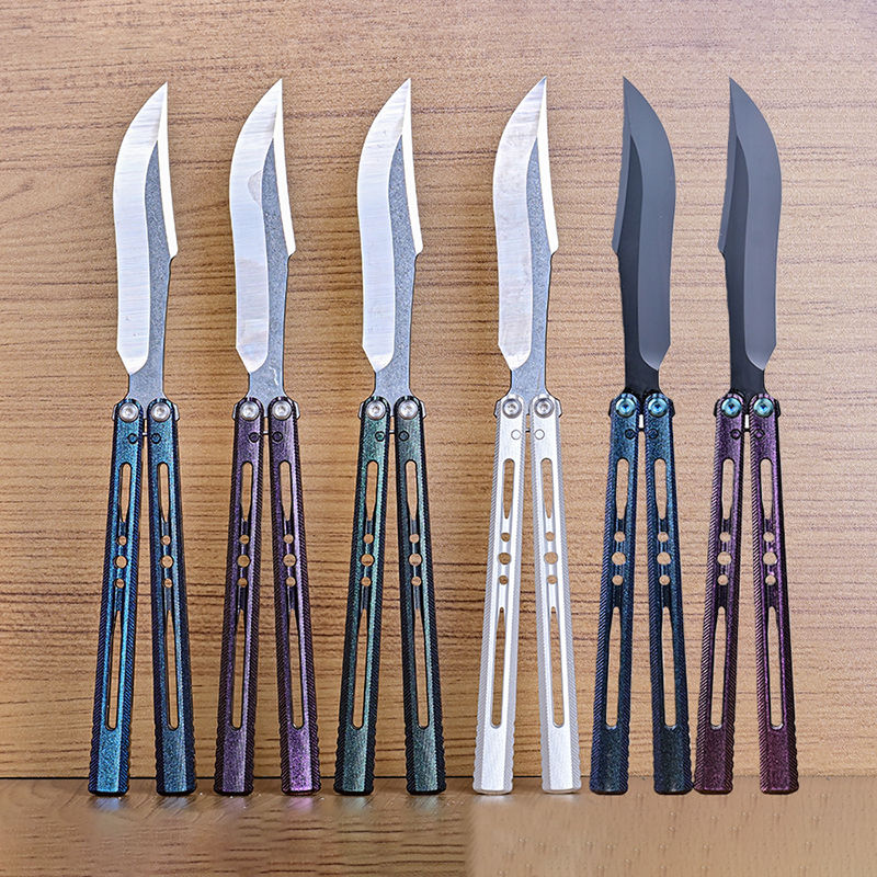 TITUS Renard Bailisong Butterfly Knife Ceramic Surface 7075 Aluminum Channel Handle VG10 Blade Bushing System Jilt Free-swinging Knives