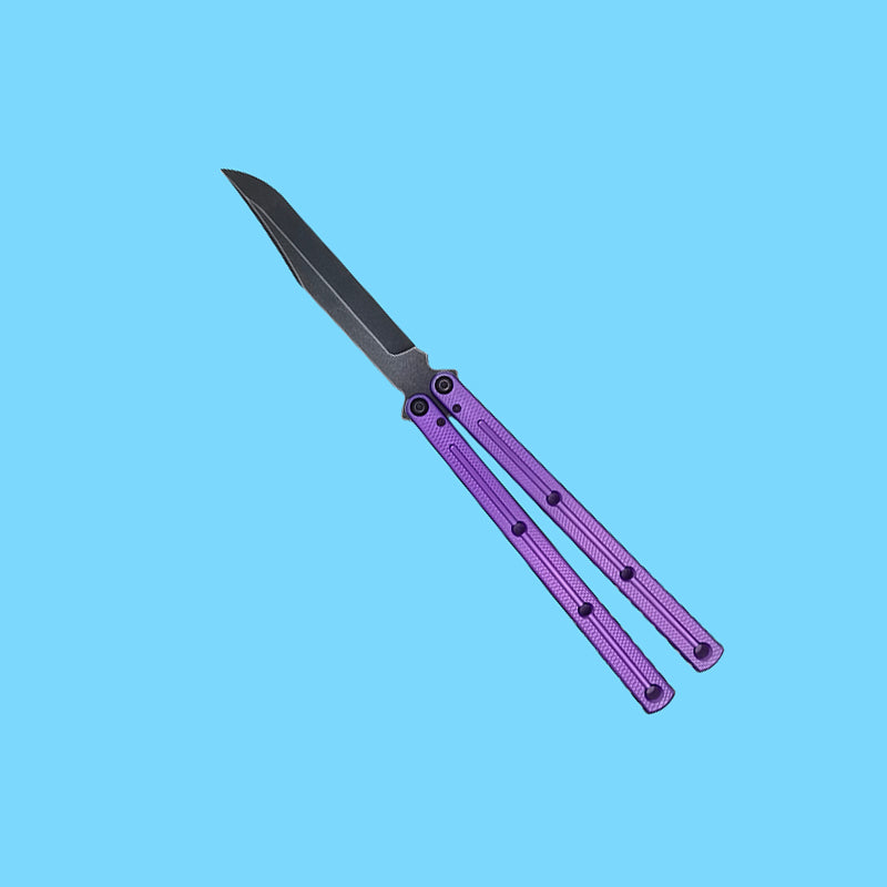 TITUS Kraken V3 Bailisong Butterfly Trainer Knife Black Bowie Tanto Spear VG10 Blade 7075 Aluminum Channel Handle Bushing System Jilt Free-swinging Knives