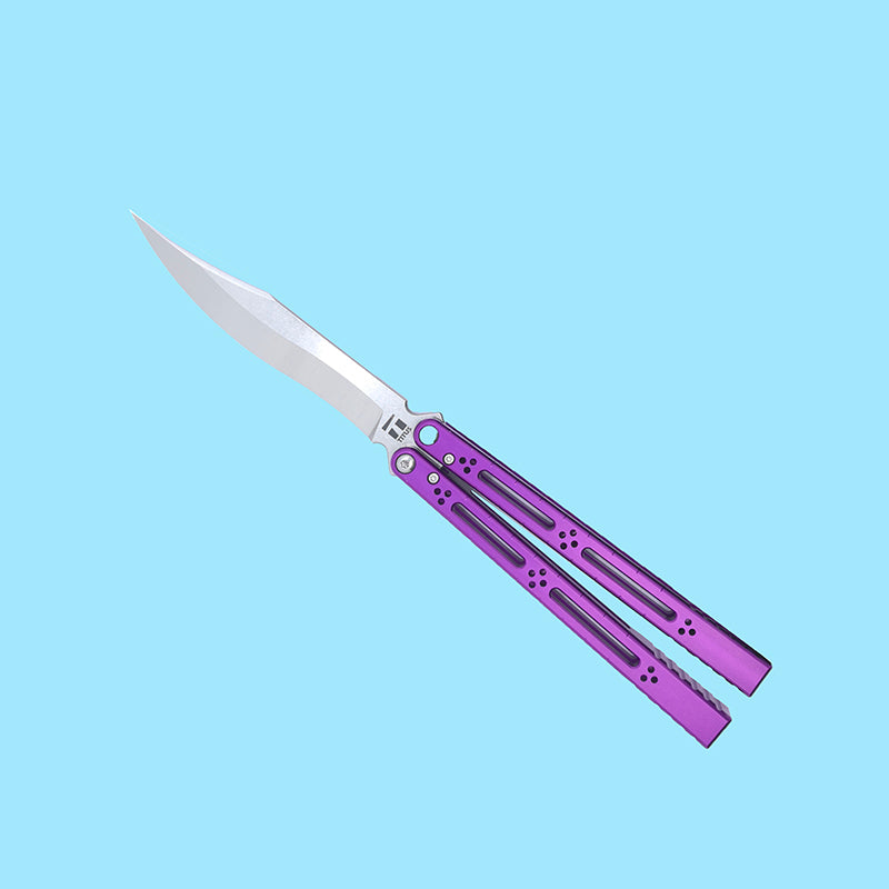 TITUS Basilisk V3 Bailisong Butterfly Trainer Knife Tuning Fork VG10 Bowie 7075 Aluminum+G10 Channel Handle Bushing System Jilt Free-swinging Knives