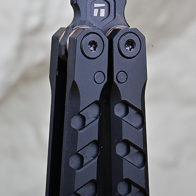 TITUS HEX Bailisong Butterfly Trainer Knife 7075 Aluminum Channel Handle Bushing System Jilt Free-swinging Knives